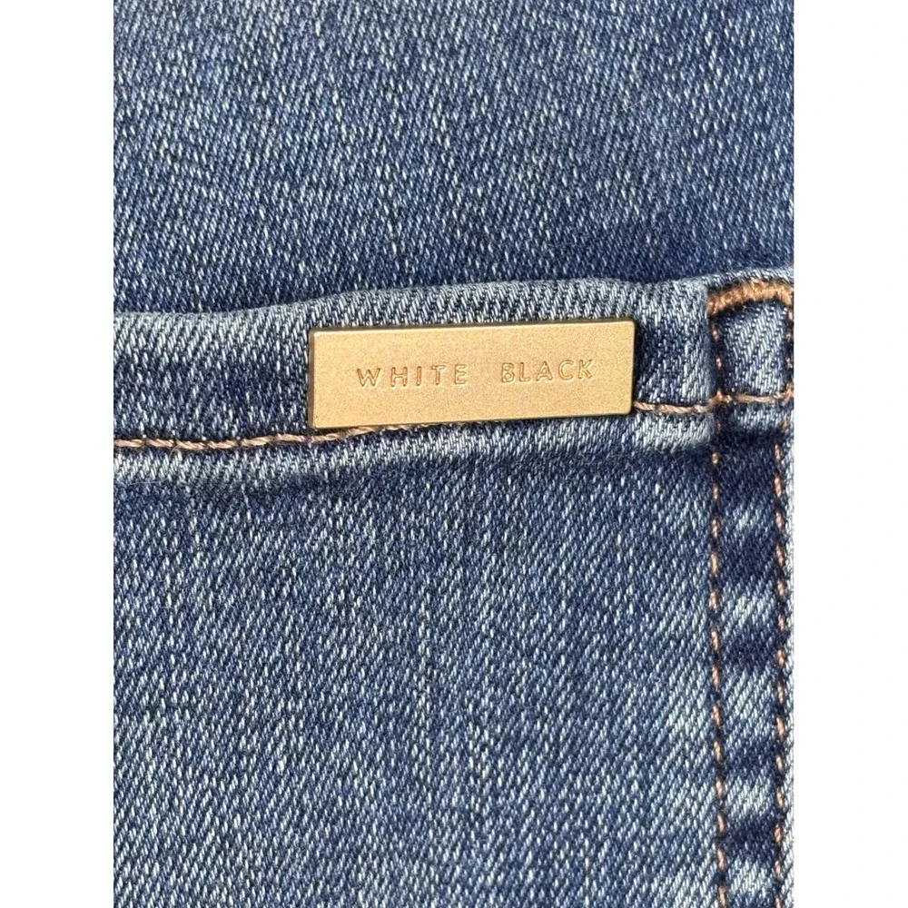 White House Black Market The Slim Crop High Rise Beaded‎ Hem Jeans Blue Womens 2